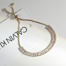 【高級晚宴風】【電鍍18K金】設計師款高級氣質韓版水晶手鍊女百搭時尚晚宴手鍊