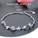 【一百種語言我愛你】【奈米微雕】【925純銀】設計師款奈米微雕投影925純銀鑲鑽女時尚投影手鍊